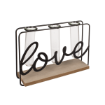 OOTB Metall-Pflanzenhalter auf Holzplatte Love