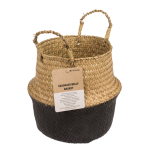 OOTB Bauchkorb aus Seegras mit 2 Henkeln Black