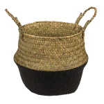 OOTB Bauchkorb aus Seegras mit 2 Henkeln Black