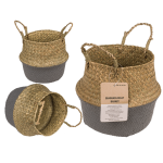 OOTB Bauchkorb aus Seegras mit 2 Henkeln Grey