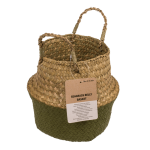OOTB Bauchkorb aus Seegras mit 2 Henkeln Olive green