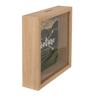 Holz-Spardose, Adventure awaits,