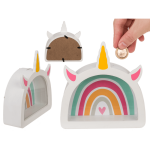OOTB Holz-Spardose Regenbogen-Einhorn