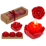 OOTB Rote Kerze Rose 3er Set