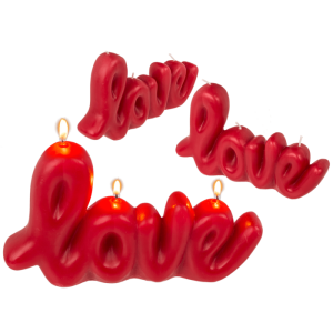 OOTB Rote Kerze Love ca. 20 x 38 x 118 cm