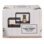 OOTB Schwarzes Holz-Wandregal 2er Set