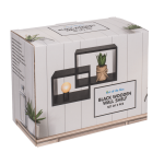 OOTB Schwarzes Holz-Wandregal 2er Set