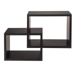 OOTB Schwarzes Holz-Wandregal 2er Set