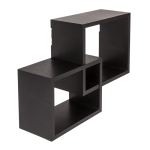 OOTB Schwarzes Holz-Wandregal 2er Set