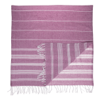 OOTB Weiß/lilanes Fouta-Hamamtuch (für Sauna & Strand)