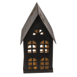 OOTB Schwarzes Metall-Deko-Haus für Teelichter