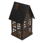 OOTB Schwarzes Metall-Deko-Haus für Teelichter