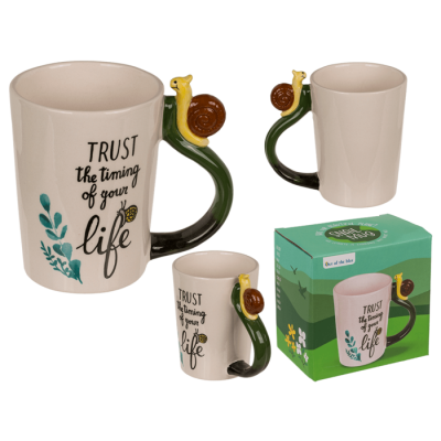 Becher, Schnecke -Trust the timing of your life,