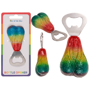 OOTB Metall-Flaschenöffner Testikel Regenbogen
