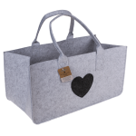OOTB Graue Filztasche für Kaminholz Herz