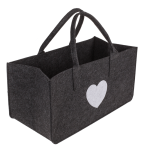 OOTB Graue Filztasche für Kaminholz Herz