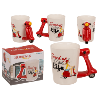 Becher, Scooter, Steingut,