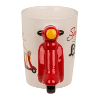 Becher, Scooter, Steingut,