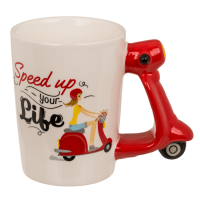 Becher, Scooter, Steingut,