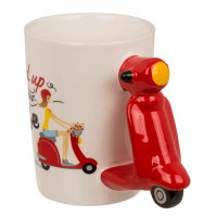 Becher, Scooter, Steingut,