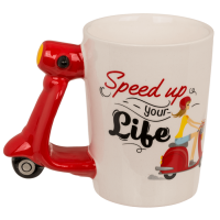 Becher, Scooter, Steingut,