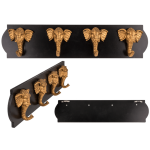 OOTB Holz-Garderobe mit Elefantenköpfen