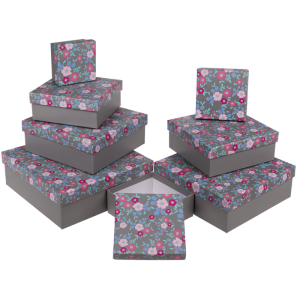 OOTB Graue Geschenkkartonage Frühlingsblumen