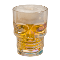 Trinkglas, Totenkopf, ca. 9,3 x 7 x 12,5 cm,