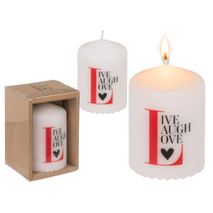 OOTB Stumpenkerze Live Laugh Love