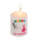 OOTB Stumpenkerze Hurra ein Mädchen