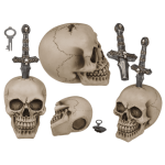 OOTB Spardose mit Schloss Totenkopf mit Schwert