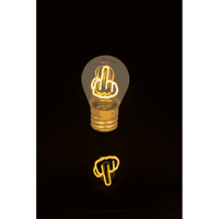 LED-Glühleuchte, Mittelfinger, inkl. Lithium-Akku