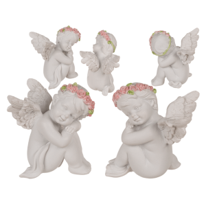 Engel-Paar, Verträumt, ca. 6 x 5 x 7,4 cm, aus Polyresin, 2er Set