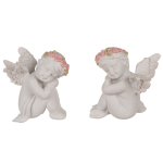 Engel-Paar, Verträumt, ca. 6 x 5 x 7,4 cm, aus Polyresin, 2er Set