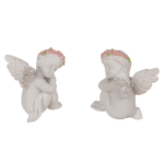 Engel-Paar, Verträumt, ca. 6 x 5 x 7,4 cm, aus Polyresin, 2er Set