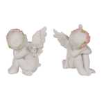 Engel-Paar, Verträumt, ca. 6 x 5 x 7,4 cm, aus Polyresin, 2er Set