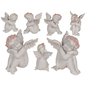 Engel-Paar, Verträumt, ca. 8 x 7,2 x 10 cm, aus Polyresin, 2er Set