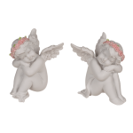 Engel-Paar, Verträumt, ca. 8 x 7,2 x 10 cm, aus Polyresin, 2er Set