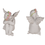 Engel-Paar, Verträumt, ca. 8 x 7,2 x 10 cm, aus Polyresin, 2er Set