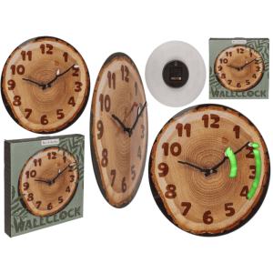 OOTB Glas Wanduhr Baumscheibe 27 x 30 x 4 cm