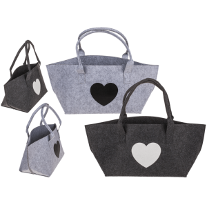 OOTB Filz-Einkaufstasche Herz 50 x 20 x 23 cm