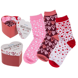 OOTB 3er Set Damensocken Herzen Gr. 36 - 42