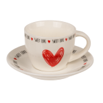 OOTB New Bone China-Espressoset Herz für 2 4 tlg.