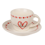 OOTB New Bone China-Espressoset Herz für 2 4 tlg.