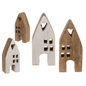 OOTB Deko-Holz-Haus 7 x 4 x 15 cm
