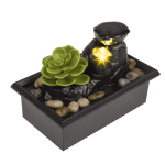 OOTB Zimmerbrunnen mit LED Sukkulente und Dekosteinen