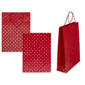 OOTB Rote Papier-Geschenktüte Shiny Hearts
