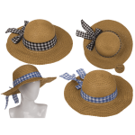 OOTB Strohhut mit karierter Schleife Classic