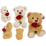 OOTB Plüsch-Bär mit Rose 18 cm