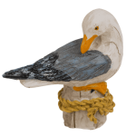 OOTB Polyresin-Dekofigur Möwe auf Poller 5 x 5 cm